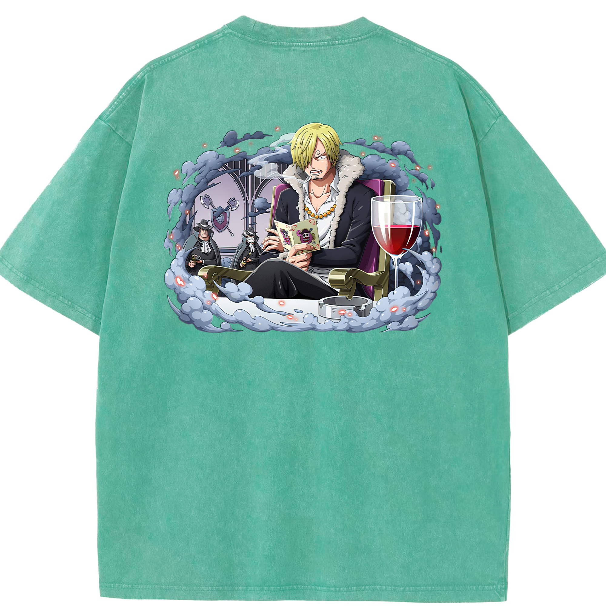ワンピース サンジ ONE PIECE Sanji 綿100% ヴィンテージ風 半袖Tシャツ（背面プリント）